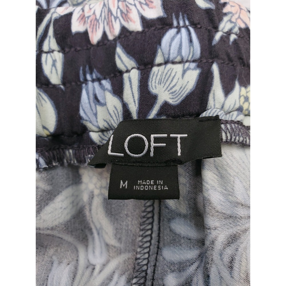 Loft Pants Women Medium Floral Crop Relaxed Wide Leg BOHO Y2K Lightweight Lounge - Picture 7 of 13